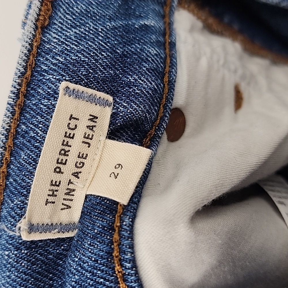 Madewell The Perfect Vintage Jean High Rise Ainsworth Wash Blue Size 29 - Picture 8 of 10